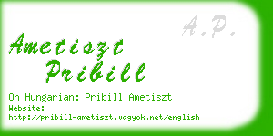 ametiszt pribill business card